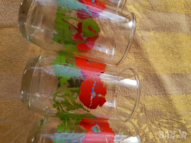 Ретро стъклени чашки , снимка 3 - Антикварни и старинни предмети - 44449222