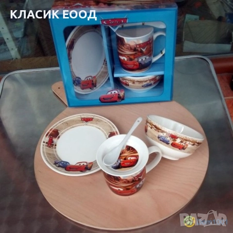 Детски сервиз за хранене количките Маккуин 5 части, снимка 2 - Други - 51845241