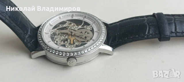 Скелетон часовник мъжки голям автоматичен механичен, снимка 4 - Мъжки - 53250208