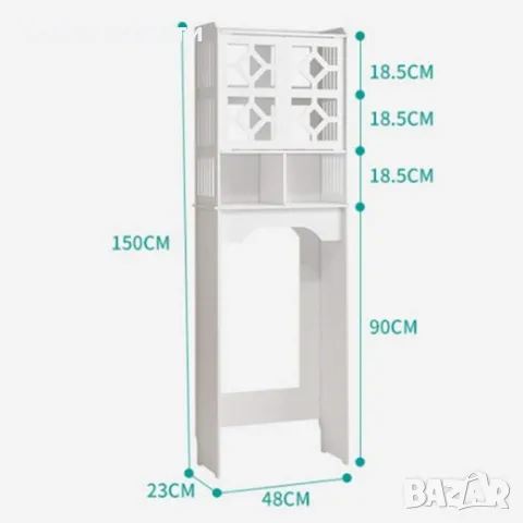 Waterproof Bathroom   стилен шкаф за баня над тоалетна 48 х 23 х 150 см;, снимка 7 - Шкафове - 49064523