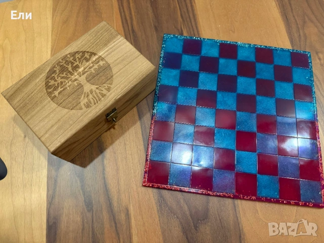 Ръчно изработен шах комплект - огън и лед, снимка 10 - Шах и табла - 53541288