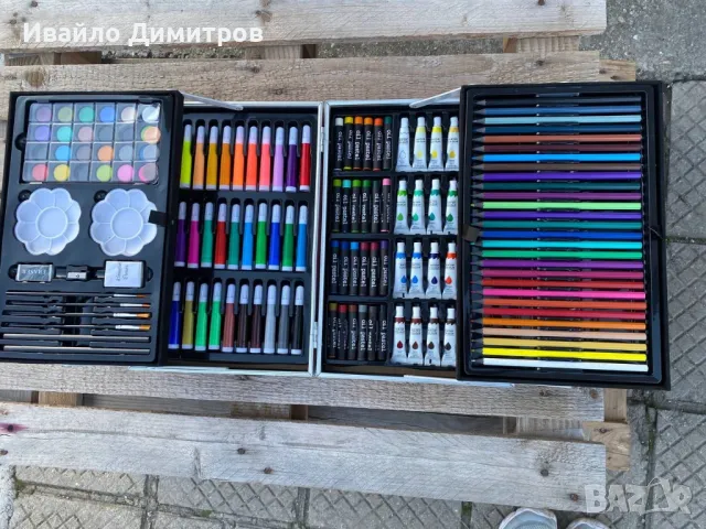 Детски комплект за рисуване RAGI, 145 части, в куфарче, розов