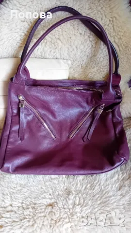 Голяма италианска чанта/ естествена кожа /винено червена, снимка 9 - Чанти - 47480883