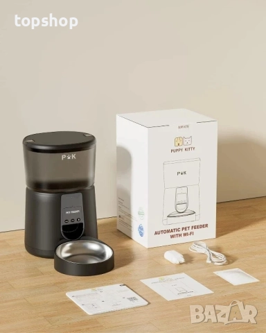 PUPPY KITTY Автоматична хранилка за котки с приложение, 2.4G WiFi 4L котешка и кучешка хранилка..., снимка 6 - За котки - 51572500