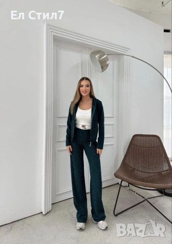 📌#Дамски #Комплект с #Камъчета от 3 части С М Л размер 32 евро ЕКОНТ, снимка 2 - Спортни екипи - 53144823