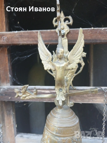 Старинна френска камбана с ангелче - красива декорация за входна врата, снимка 2 - Други - 51903861