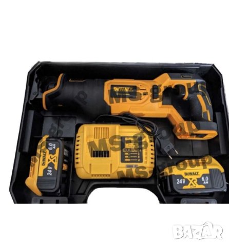 Акумулаторен Саблен Трион DeWalt 24v 6Ah Прав Трион Девалт TSTAK куфар , снимка 2 - Куфари с инструменти - 41956653