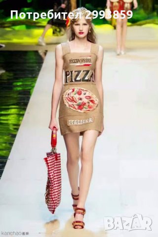 Рокля Долче*D&G pizza printing dress, снимка 12 - Рокли - 34132042
