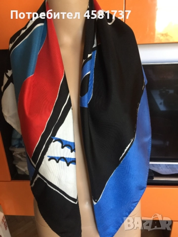 Копринен шал с десен репродукция на картина на César Manrique, снимка 7 - Шалове - 51759046