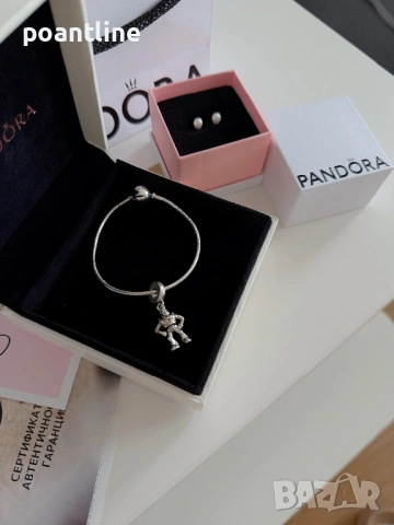 НОВО Disney x PANDORA гривна + талисман + обеци | пълен пакет Пандора, снимка 2 - Бижутерийни комплекти - 53411048