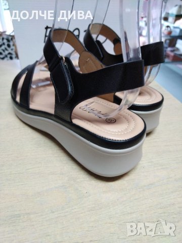 Намаление - Дамски сандали м. 20 черни, снимка 3 - Сандали - 41470748