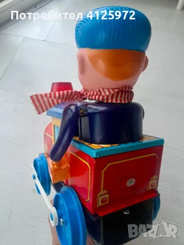 Ретро метално влакче, локомотив на батерии, свети и издава звуци, 1968 Saitoh, снимка 6 - Антикварни и старинни предмети - 48022623