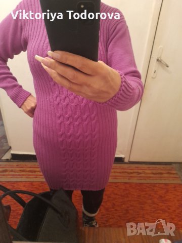 Лукс рокля от 100% кашмир-ръчно плетиво, снимка 5 - Рокли - 28452913
