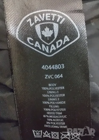 Мъжко зимно яке/парка Zavetti Canada – размер M (Тъмносиво), снимка 10 - Якета - 56145322