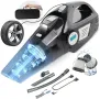 Нова Мощна прахосмукачка и компресор с LCD дисплей и LED светлина за кола, снимка 1
