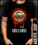Черна тениска с щампа GUNS N ROSES BULLETS, снимка 1 - Тениски - 41080521