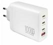 PREMIUM Зарядно/Адаптер 100W GaN 220V / 3xPD 100W / USB 30W / Бял / Баркод : 45653, снимка 1