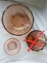 Ретро фруктиера - 2 бр., купичка кафяво стъкло , снимка 7