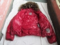 DUVETICA дамско марково червено пухено яке размер 42 (М)., снимка 4