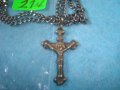 СТАРО БРОНЗОВО РАЗПЯТИЕ НАГРЪДНЕН ПРАВОСЛАВЕН КРЪСТ МАЙСТОРСКА РАБОТА със СТОМАНЕНО СИНДЖИРЧЕ 25549 , снимка 9