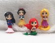 4 бр малки принцеси принцеса фигурки фигурка Рапунцел Ариел Снежанка Мулан пластмасова играчка топер, снимка 1 - Фигурки - 44439149