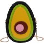 Малка чанта за през рамо Авокадо, с ципове и дръжка синджир, снимка 5