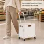 Сгъваема пазарска количка 45L с капак, 4 колела и регулируема дръжка – до 25 кг, снимка 2