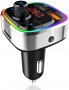 Bluetooth 5.0 FM трансмитер, QC3.0, MP3 плейър, Hands Free, 2 USB порта, RGB LED подсветка, слот за 