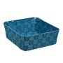 Плетена кошница за съхранение, Синя, 24x24x8.5cм, снимка 1