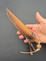 Компактен ловен нож,фултанг дамаска стомана с кожена кания, LN426, снимка 13