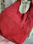 LA REDOUTE  естествен велур червена чанта,тип торба, made in INDIA , снимка 9