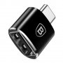 Адаптер OTG Baseus USB - USB Type-C CATOTG-01 черен , снимка 1