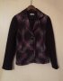 Ново вълнено сако S 36 дамско виолетово с черно есенна връхна дреха, снимка 1 - Сака - 35776877