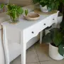 vidaXL Конзолна маса с 3 чекмеджета, бяла, снимка 4