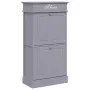 vidaXL Шкаф за обувки, сив, 50x28x98 см, дърво от пауловния, снимка 1