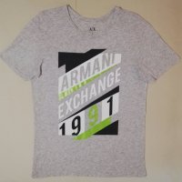 Armani Exchange оригинална тениска S Армани памучна фланелка, снимка 1 - Тениски - 33879080