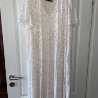 Елегантна нова романтична плисирана дълга нежна бяла рокля Zara , снимка 8 - Рокли - 40210139