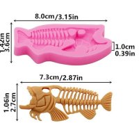 Рибена кост риба силиконов молд форма фондан смола декор , снимка 2 - Форми - 41553655