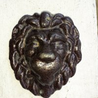 Лъвска глава апликация от чугун, снимка 3 - Антикварни и старинни предмети - 39908555