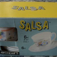 Сервиз за кафе ”SALSA” - 6 бр. чашки с чинийки, снимка 1 - Сервизи - 42624251