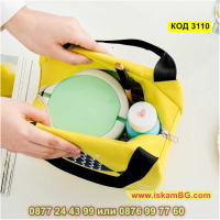 Термо чанта за храна за училище, за детска кухня - цвят жълт с рибка - КОД 3110, снимка 5 - Други - 44823001