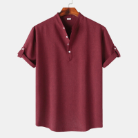 Мъжка едноцветна риза с къс ръкав, 11цвята , снимка 5 - Ризи - 44760177
