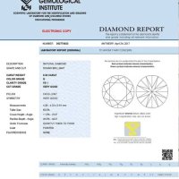 Сертифициран Диамант IGI 0,30 карата E/VS1 Шлиф Брилянт GIA, снимка 2 - Други - 41711016