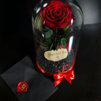 Подарък за Годишнина от Сватба / Естествена Вечна Роза в ГОЛЯМА Стъкленица/ Подарък за Любимата Жена, снимка 8 - Други - 34470517