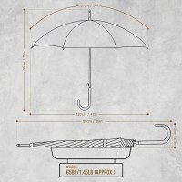 Чадър ACEIken Ветроустойчив 120 см чадър - дървена дръжка, 16 ребра, снимка 7 - Други - 42486651