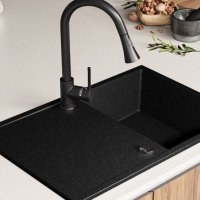 Кухненска мивка от Гранит модел Ибиса 780 х 500 мм - графит, снимка 5 - Други - 36079474