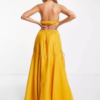 ASOS - дълга жълта рокля, снимка 3 - Рокли - 41670305