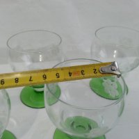 Ретро стъклени чаши чашки цветно стъкло, снимка 3 - Антикварни и старинни предмети - 35985471