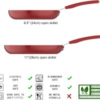 Amazon Basics 24cm & 28cm незалепващ керамичен комплект, снимка 2 - Съдове за готвене - 40306278