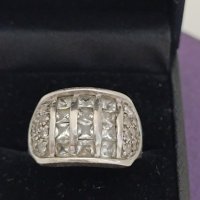 Красив сребърен маркиран пръстен обсипан с камъни #ДК ПРОДАДЕН, снимка 2 - Пръстени - 44321276